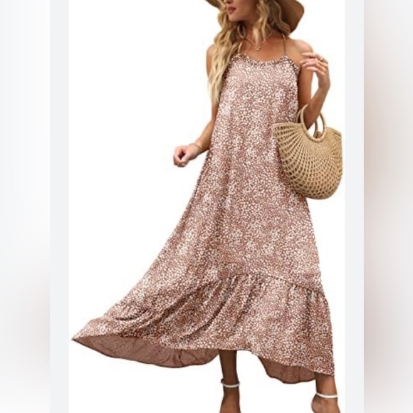 Flawless Dresses & Skirts - Flawless Brown and White Floral Maxi Dress